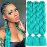 3 pcs 60cm tressage extensions de cheveux tresss jumbo braiding synthtique tresses - sarcelle