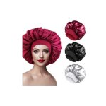 Bonnet de nuit satin - lastique - rutilisable - 3 couleurs