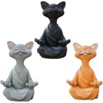 Figurine - chat mditation - rsine - 125x8x55 cm - dcoration intrieure / extrieure