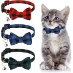 3 pcs collier chat collier chat anti etranglement avec clochette n?ud papillon réglable collier 15 - ... 3 pcs collier chat collier chat anti etranglement avec clochette n?ud papillon réglable collier 15 - ...