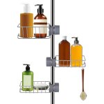 3 pcs tagre de douche tagre salle de bain tlescopique inoxydable douche sans percage inox porte ...