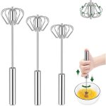 3 pcs fouet semi - automatique acier inoxydable batteur  oeufs fouet ballon fouet multifonctionnel mlangeur ...