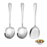 3 pi�ces cuill�re de service en acier inoxydable grande cuillere de servicecuill�res de buffet grandes ...