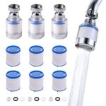 3 pi�ces filtre robinet anti calcaire rotatif � 360� transparent avec 6 �l�ments filtrants en coton pp ...