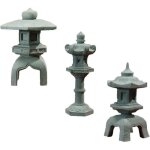 3 pi�ces grande sculpture de statue de jardin de lanterne de pagode solaire zen statue de jardin de lanterne ...