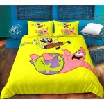 3 pices housse de couette avec 2 taies doreiller3d bob lponge carr parure de couette 200x200cm [456] ...