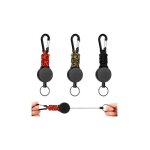 3 pices mousqueton avec enrouleur rtractable avec cble acier porte - cl rtractable mousqueton clip ...