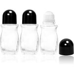 3 pices roll on vide 50ml rechargeables en verre dodorant roll - on bouteilles vide flacon vide huile ...