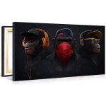 3 sages tableau singes pop art cadre singes deco moderne cool animal toile art pour salon d�coration ...