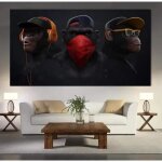 3 sages tableau singes pop art singes deco moderne cool animal toile art pour salon dcoration sans cadre ...