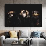 3 singe gorille photos affiches et impressions danimaux peinture sur toile art mural pour salon dcoration ...