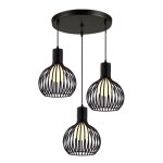 3 tête suspension filaire en fer vintage lustre lampe cage gourde industrielle pour chambre salon 3 tête suspension filaire en fer vintage lustre lampe cage gourde industrielle pour chambre salon
