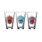 3 verres  eau ou cocktail calavera tte de mort mexicaine 32 cl