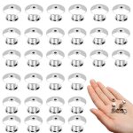 30 attaches �pingles m�tal argent fixations broche insigne pin lock diy