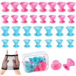 30 pcs cheveux diy rouleaux bigoudis bigoudis en silicone magique curleur coiffure outil pour femmes ...