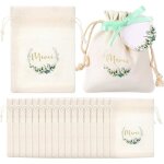 30 pi�ces boite dragees pour invit�s avec merci sachet drag�es de bapteme avec eucalyptus sacs � drag�es ...