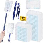 30 pi�ces plumeau poussiere recharge kit avec 1 poign�e et 1 telescopique recharges plumeau duster plumeau ...