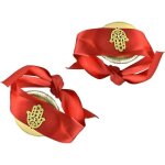 30 rubans rouges henn bracelet mariage oriental main de fatma dor porte bonheur tissu satin rouge