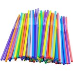 300 pcs pailles jetables en plastique pour les ftes / bars / magasins de boissons / anniversaire / mariage ...