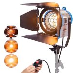 Kit fresnel 300w - mandarine - eclairage photo studio - dimmable - 3200k - ampoule halog�ne gy9. 5