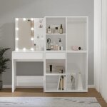 Vidaxl coiffeuse  led et 2 armoires table cosmtique coiffeuse de maquillage table  bijoux chambre ...