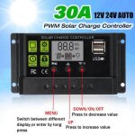 30a 12v24v auto lcd pwm panneau solaire r�gulateur contr�leur de charge