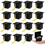 30pcs graduation bote de bonbons bijoux bote  drages kraft en forme chapeau de graduation pour crmonie ...