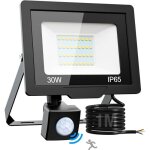 30w projecteur led exterieur detecteur de mouvement 6500k / 3000lm �tanche spot led ext�rieur eclairage ...