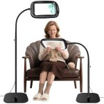 30x 10x lampe loupe sur pied 2 en 1 lampe loupe 60 led avec 5 temp�ratures de couleur et 4 niveaux de ...