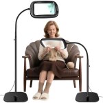 30x 10x lampe loupe sur pied2 en 1 lampe loupe60 led avec 5 temp�ratures de couleur et 4 niveaux de luminosit� ...