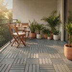 30x dalles de terrasse composite clipsables 30x30cm gris (4m�) - caillebotis ext�rieur pour jardin balcon ...