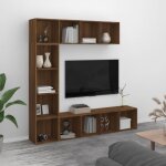 3152715 vidaxl ensemble bibliothque - meuble tv 3 pcs chne marron 180x30x180cm