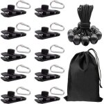 31x clip de b�che et tendeur elastique et mousquetons pince � b�che set pour coupe - vent camping b�che ...