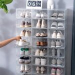 Bote de rangement - armoire  chaussures - 31x22x12. 5cm - transparent - 6 pices - plastique