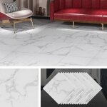 32 lles carrelage adhesif sol 30x30 carrara marbre revetement lino salle de bain lle marbr� blanc 30x30cm ...