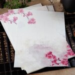 32pcs vintage rose fleur de pche lettre papier papeterie papier  lettres lettre fournitures de bureau ...