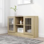 3395home moderne armoire  vitrine chne sonoma 120x305x70 cm agglomrcommode buffet bas bahut meuble ...