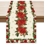 33x90cm - nappe de no�l flocon de neige 33 x 91 cm - d�coration hivernale pour la table � manger la cuisine ...