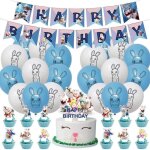 34 pcs d�corations danniversaire de rayman raving rabbids theme fete supplies ballon danniversaire banni�re ...