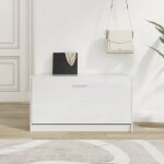 342643 vidaxl banc  chaussures blanc brillant 80x24x45 cm bois d'ingnierie