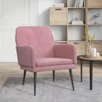 351407 vidaxl fauteuil rose 62x79x79 cm velours