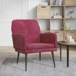 351408 vidaxl fauteuil rouge bordeaux 62x79x79 cm velours