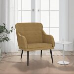 351442 vidaxl fauteuil marron 63x76x80 cm velours