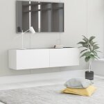 353&{home} meuble tv belle finition table bass de salon pour tlvision blanc 120x30x30 cm agglomr ...