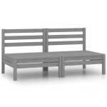 353outdoor� mobilier dext�rieur lit de jardin - best canap�s centraux de jardin 2 pcs gris bois de pin ...