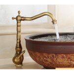 360robinet rotatif en cuivre antique doublerobinet de lavabo en laiton vier de cuisine robinet vintage ...