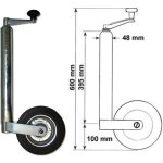 Wiltec roue jockey pour remorque ? 600 x 250 x 50 mm ? dm 48 mm ? capa