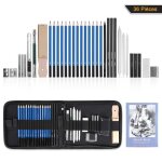 36pcs crayons de dessincrayons croquiskit de croquis dessin avec sacinclus gommecrayon de charbon graphite ...