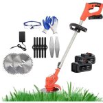 36v coupe - bordures sans fil - coupe - herbe de jardin avec tige tlescopique + 2 batterie - tondeuse ...