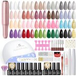 38pcs kit vernis semi permanent complet avec lampe uv ponceuse pour ongles 22 couleurs vernis � ongles ...